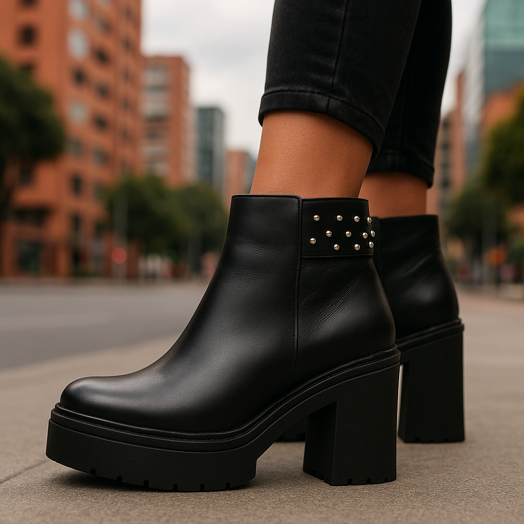 Botines Cuero Mujer Negro OCAi - Diro