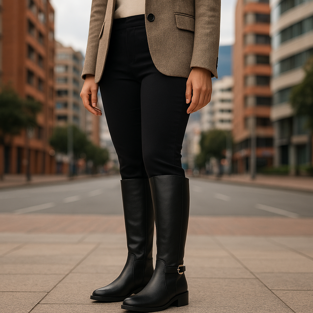 Bota Mujer Cuero Negro OCAi - Lore