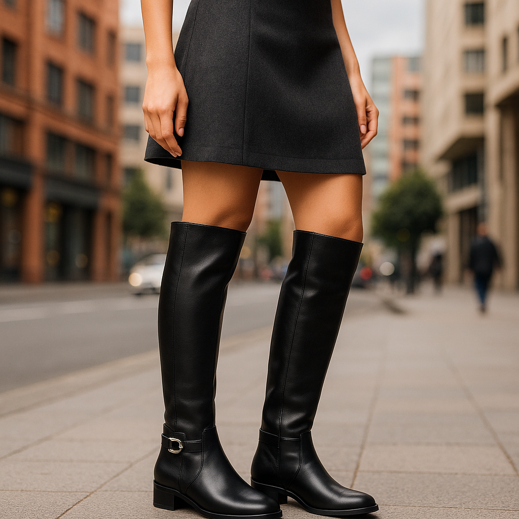 Bota Mujer Cuero Negro OCAi - Lore