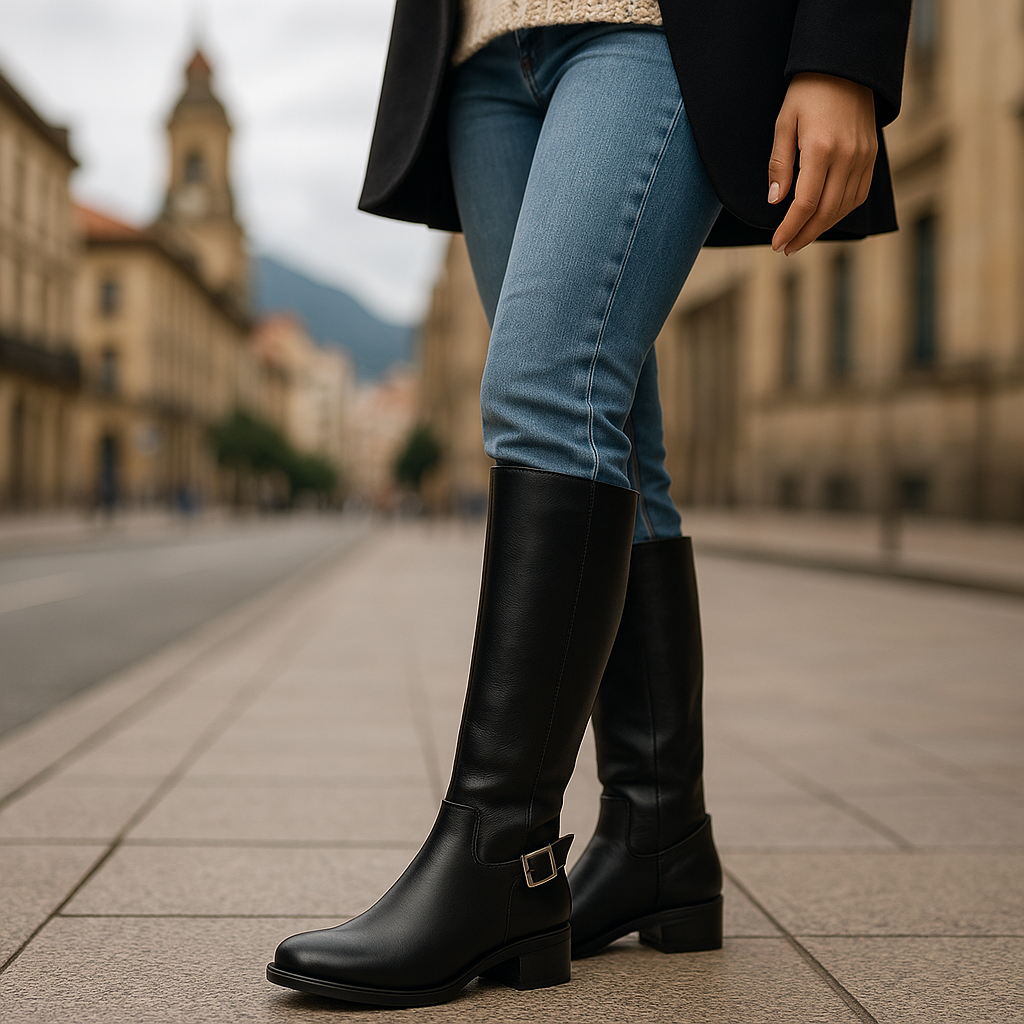 Bota Cuero Mujer Negro OCAi - Miranda