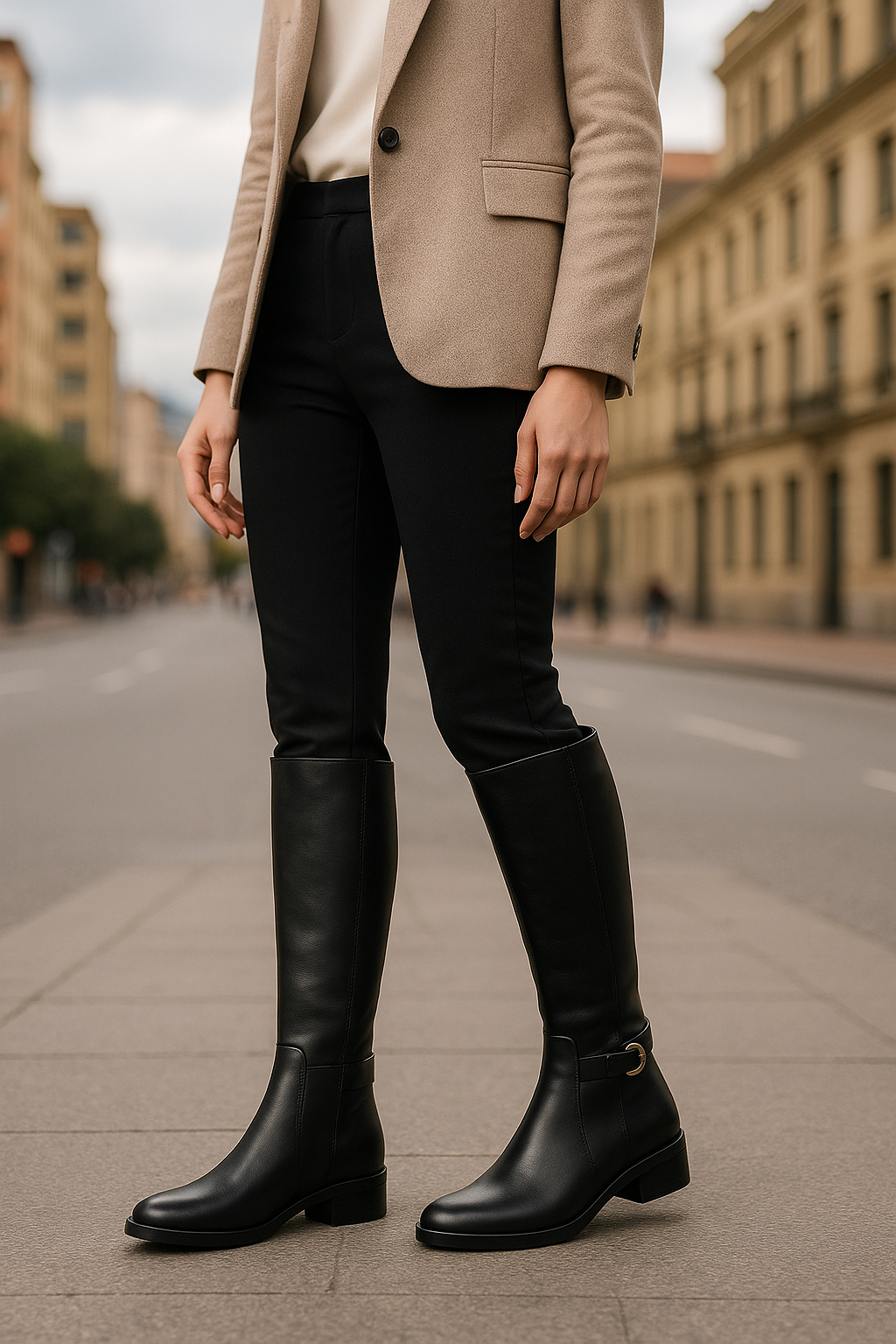 Bota Mujer Cuero Negro OCAi - Lore