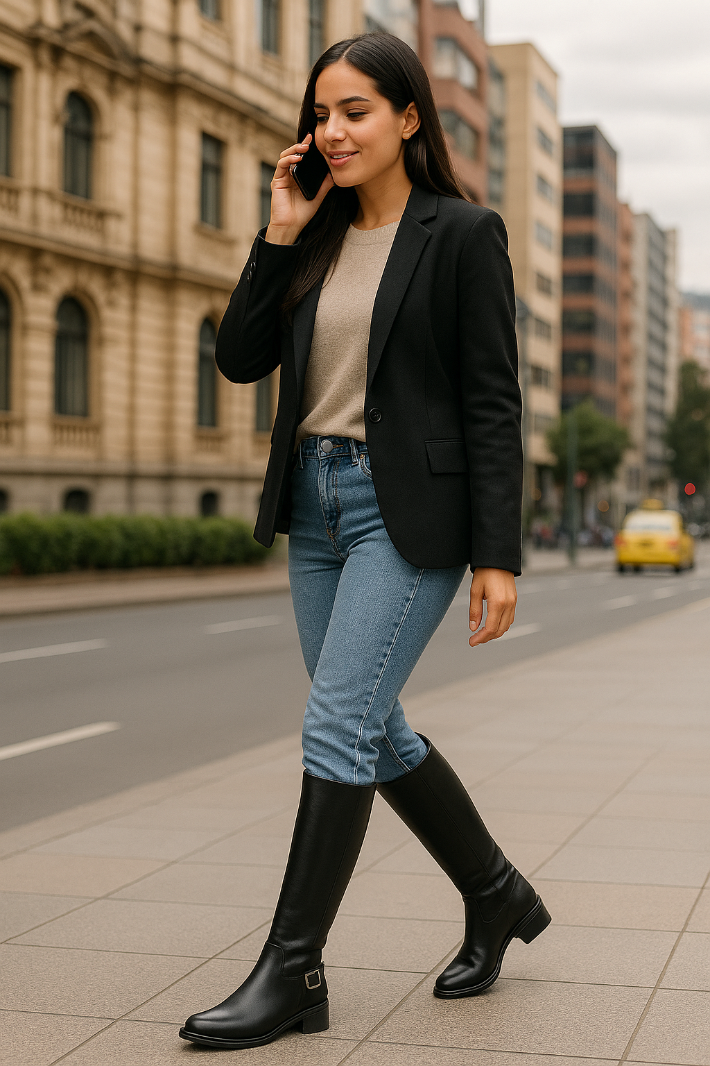 Bota Cuero Mujer Negro OCAi - Miranda