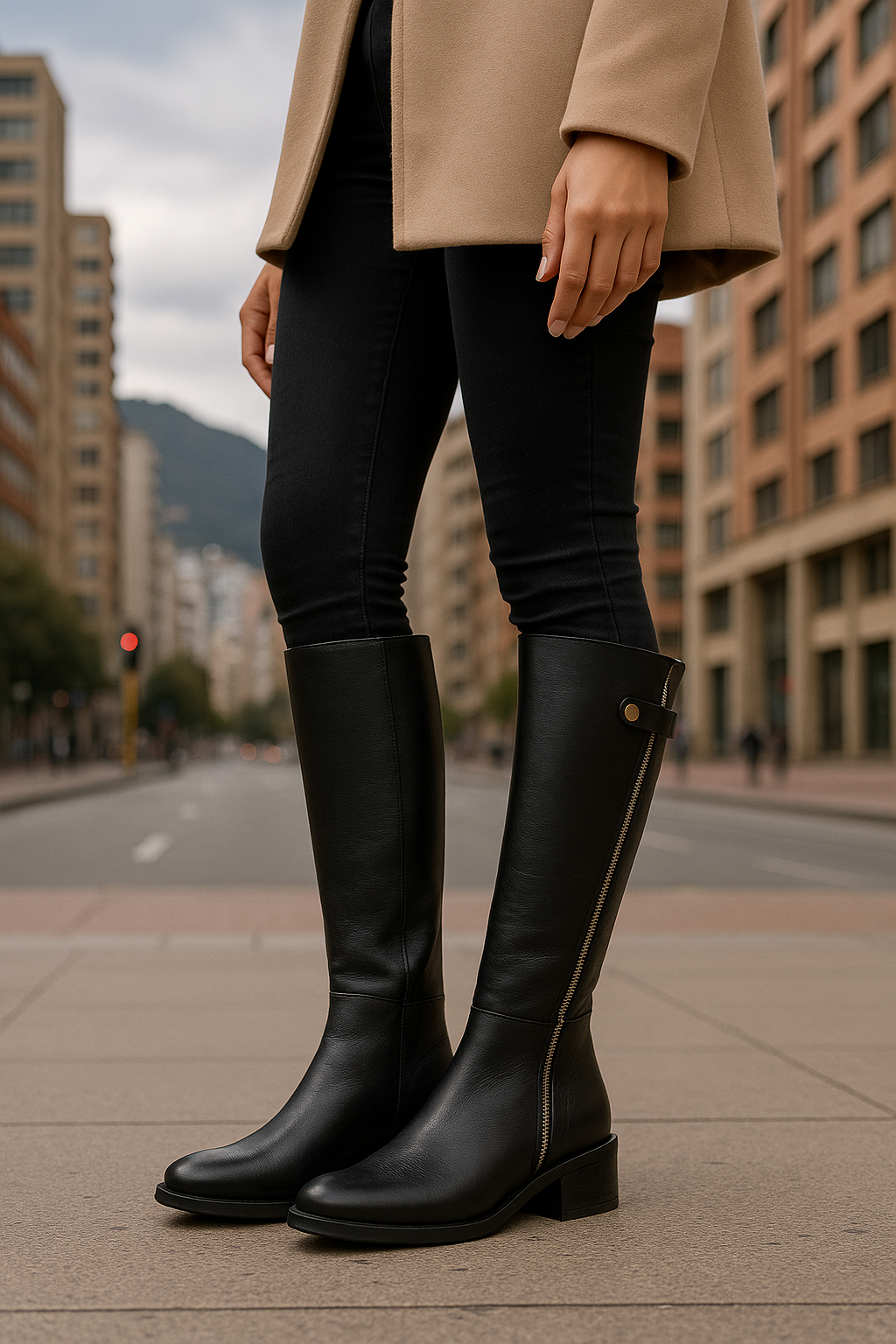 Bota Cuero Mujer Negro Ocai - Cata