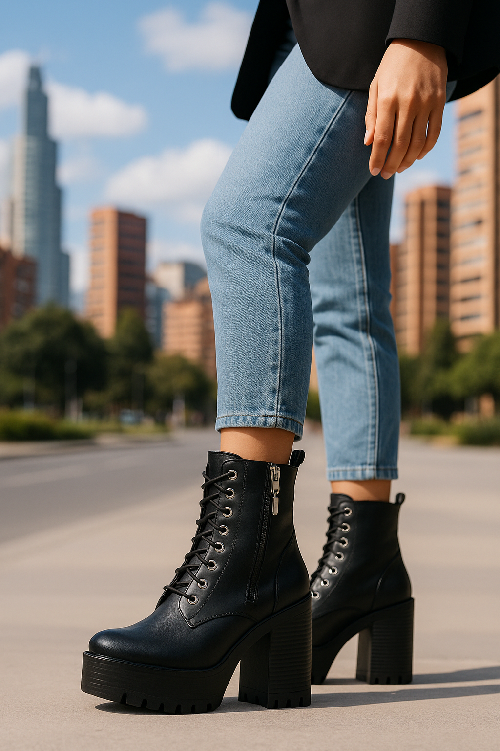 Bota Mujer Cuero Negro OCAi - Kimberly