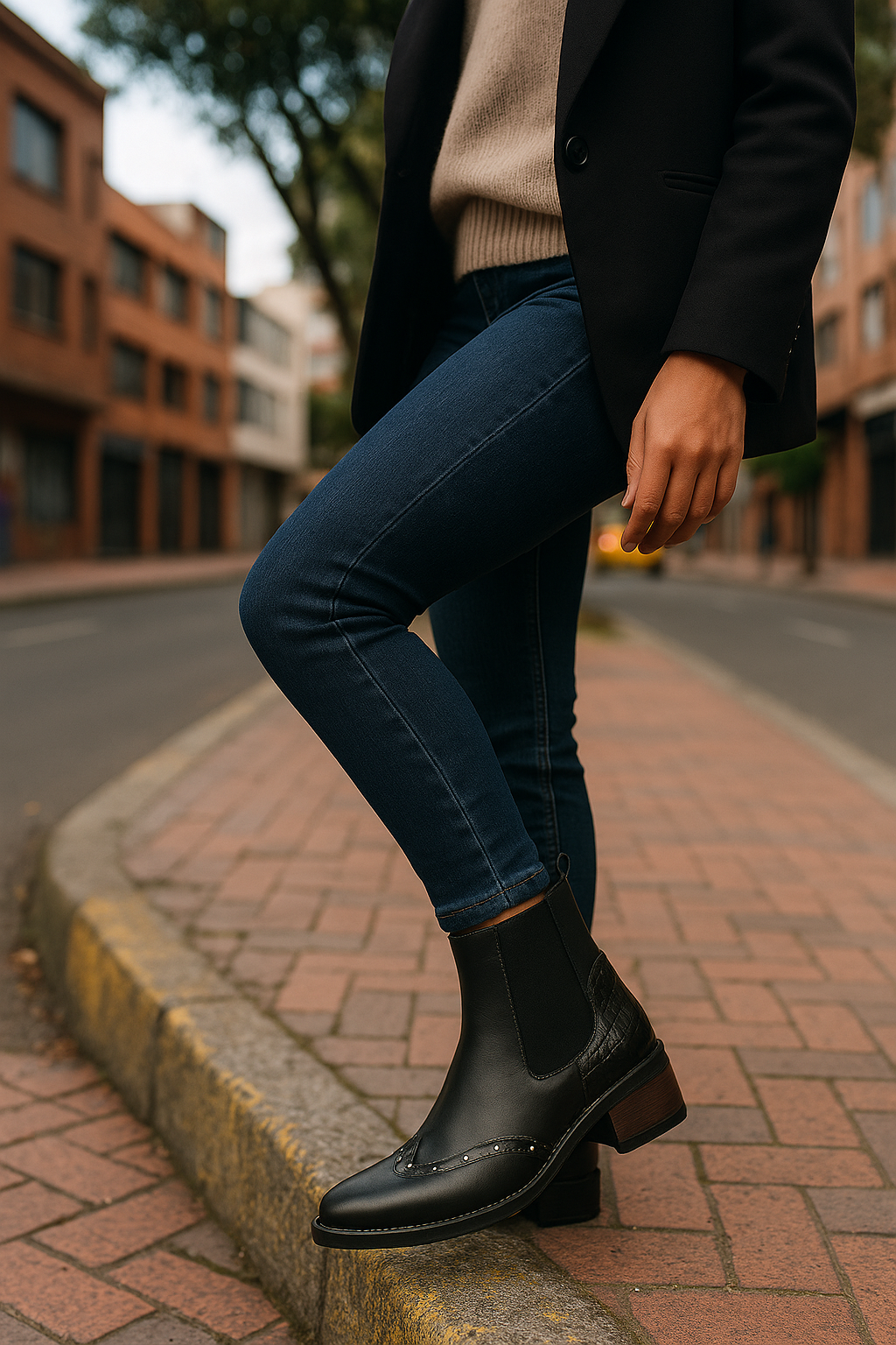 Botines Cuero Mujer Negro OCAi - Emma