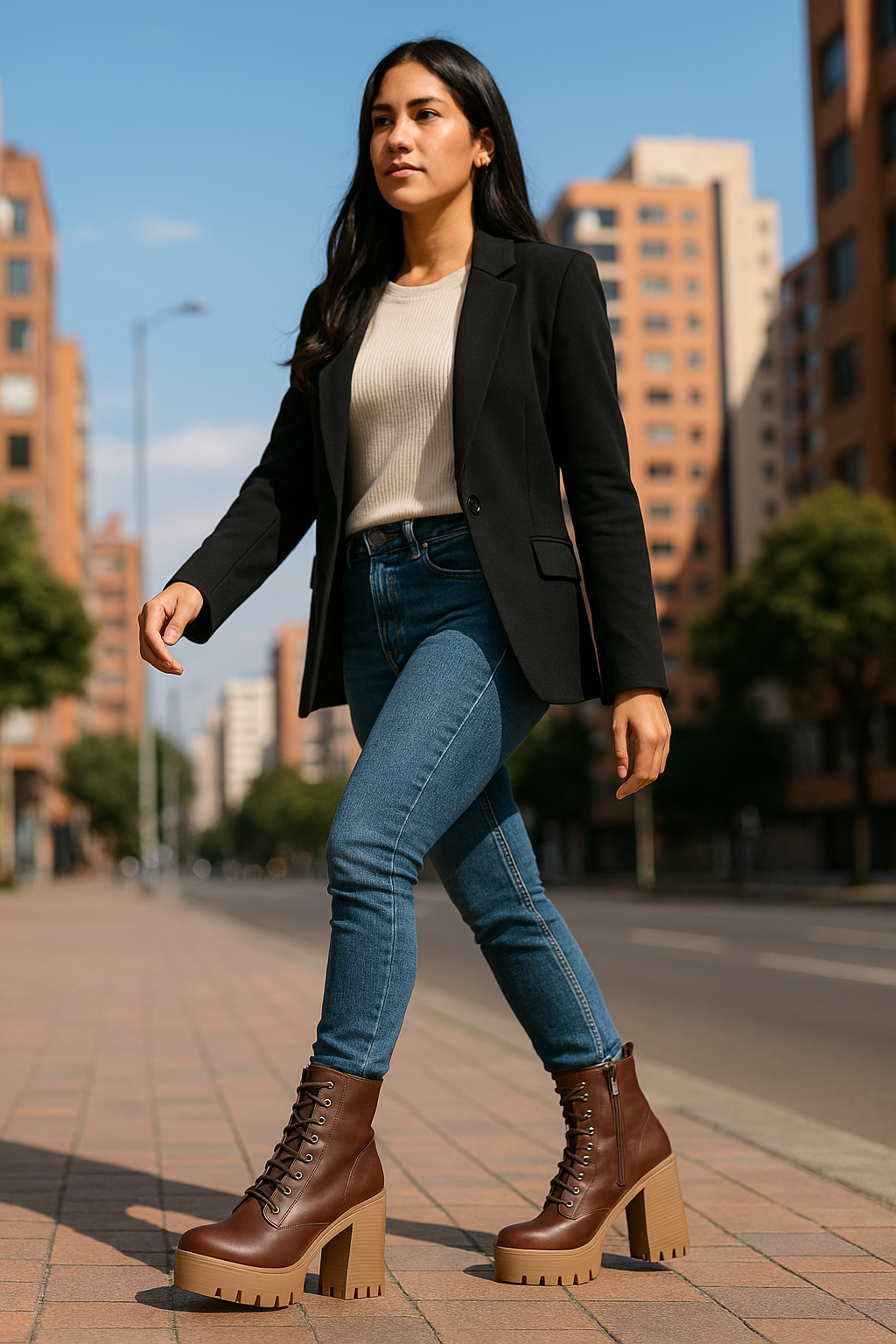 Bota Cuero Mujer Café OCAi - Kimberly