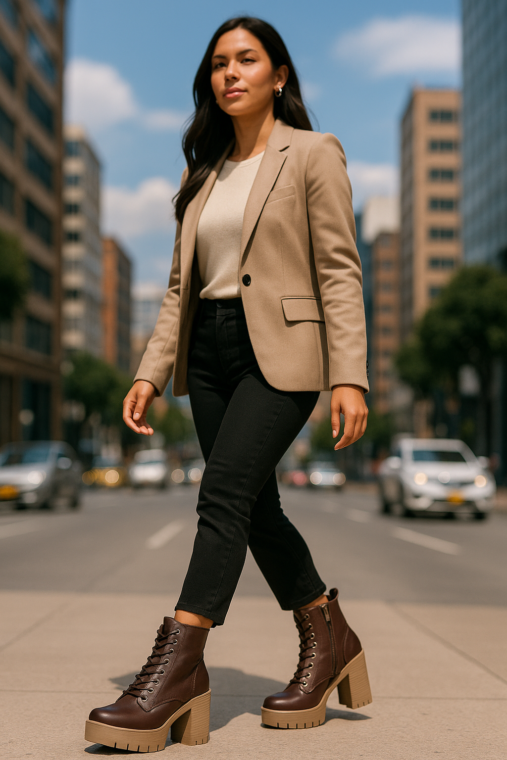 Bota Cuero Mujer Café OCAi - Kimberly