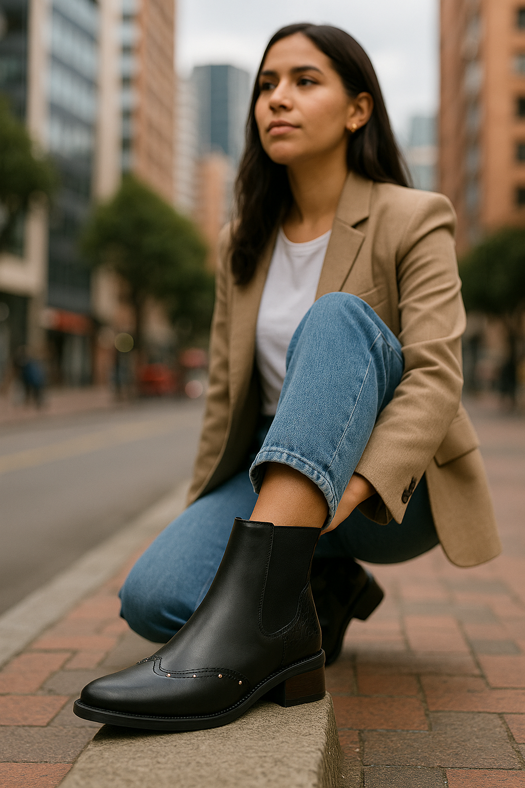 Botines Cuero Mujer Negro OCAi - Emma