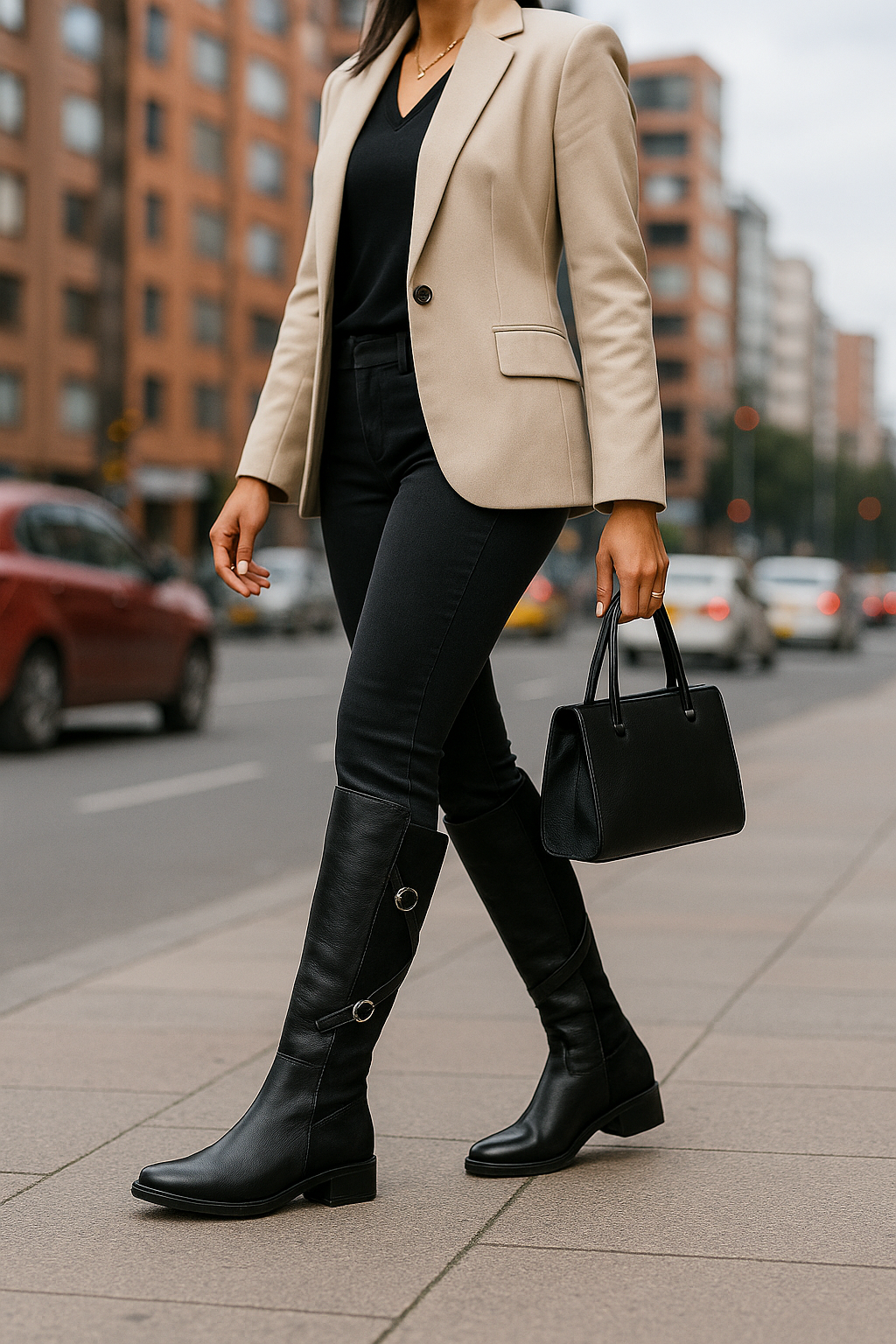 Bota Cuero Mujer Negro OCAi - Astra