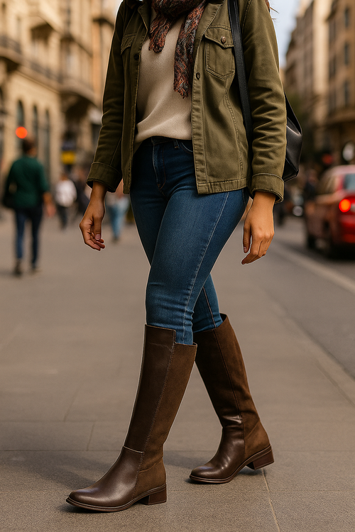 Bota Cuero Mujer Café OCAi - Vesper