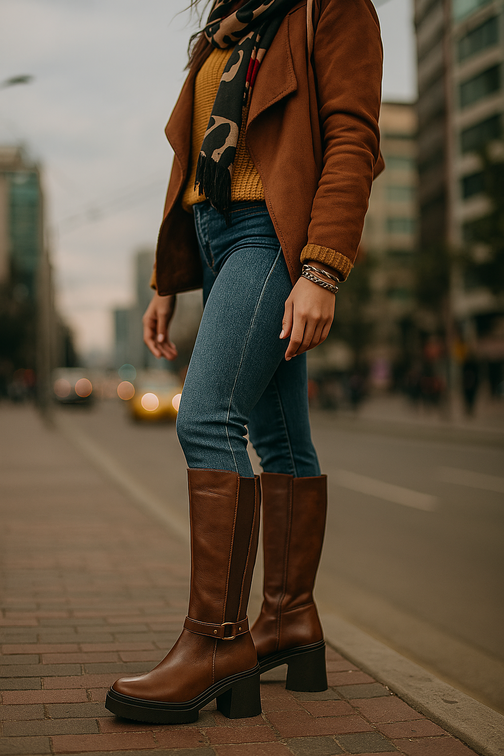 Botas Cuero Mujer Miel OCAi - Amber