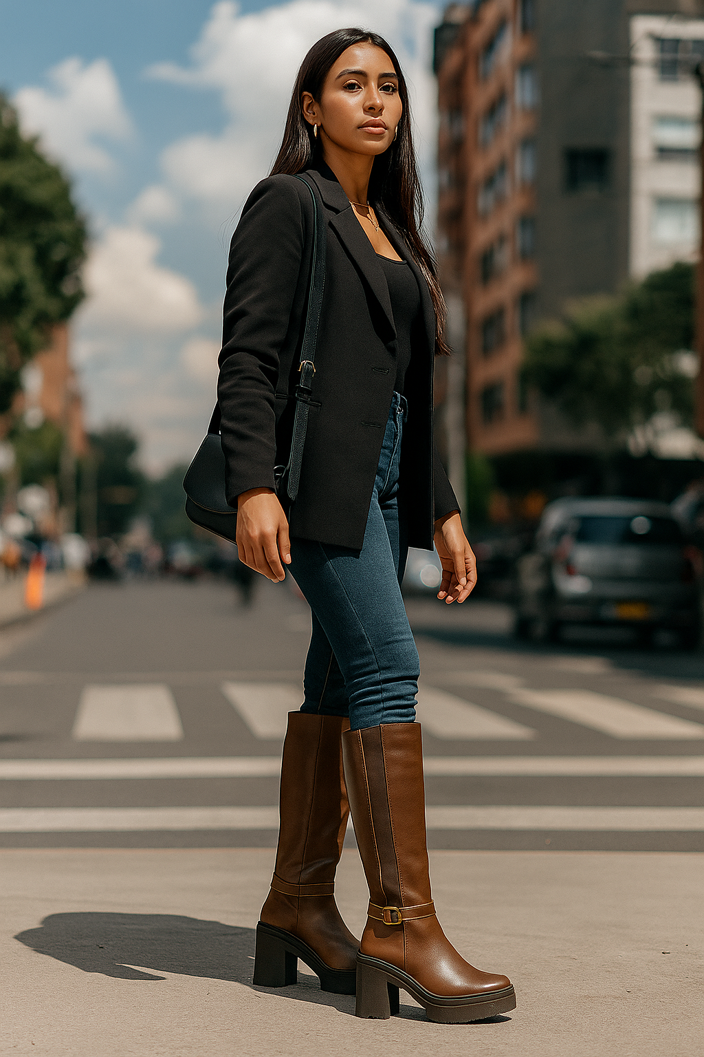 Botas Cuero Mujer Miel OCAi - Amber