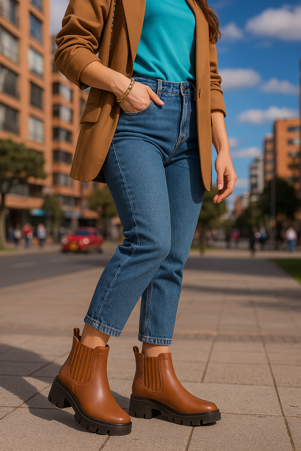 Bota Mujer Cuero Miel OCAi - Silvia