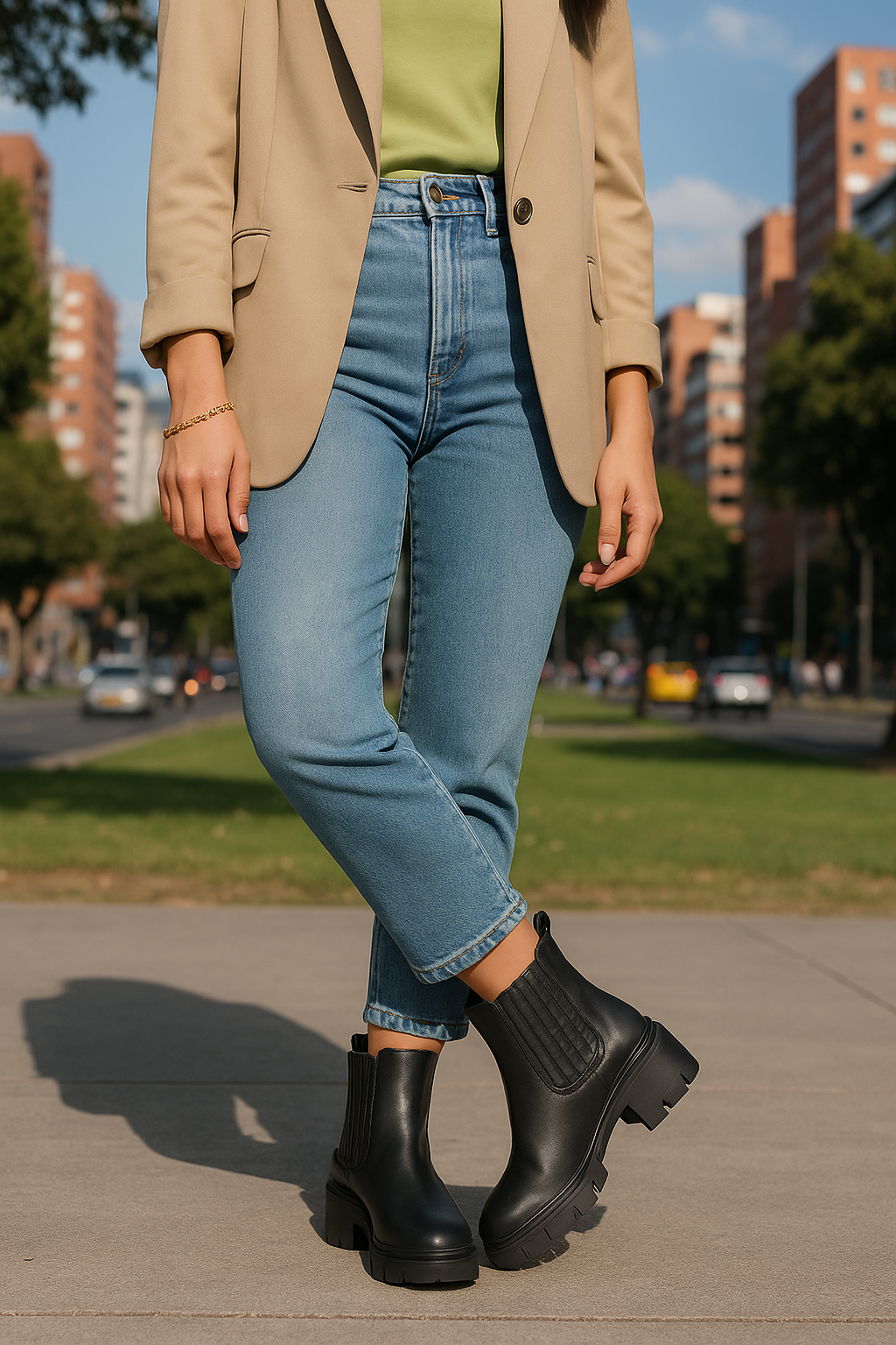 Bota Mujer Cuero Negro OCAi - Silvia