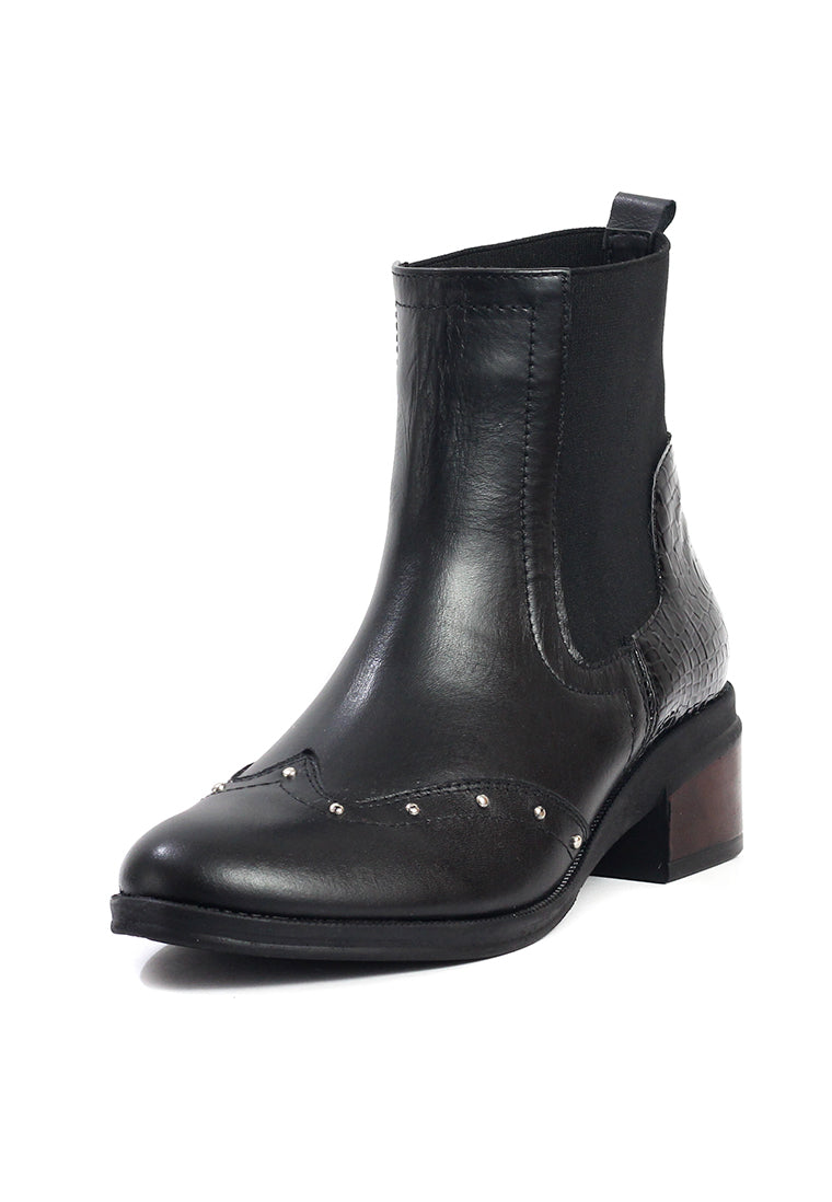 Botines Cuero Mujer Negro OCAi - Emma