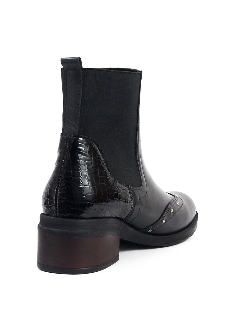 Botines Cuero Mujer Negro OCAi - Emma