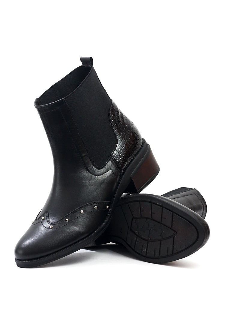 Botines Cuero Mujer Negro OCAi - Emma