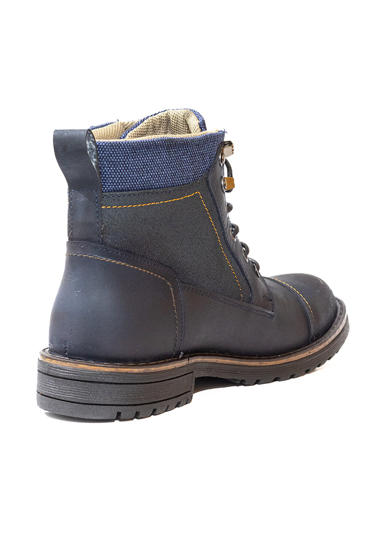 Botas Casuales Cuero Genuino Hombre Azul Marino Ocai B104