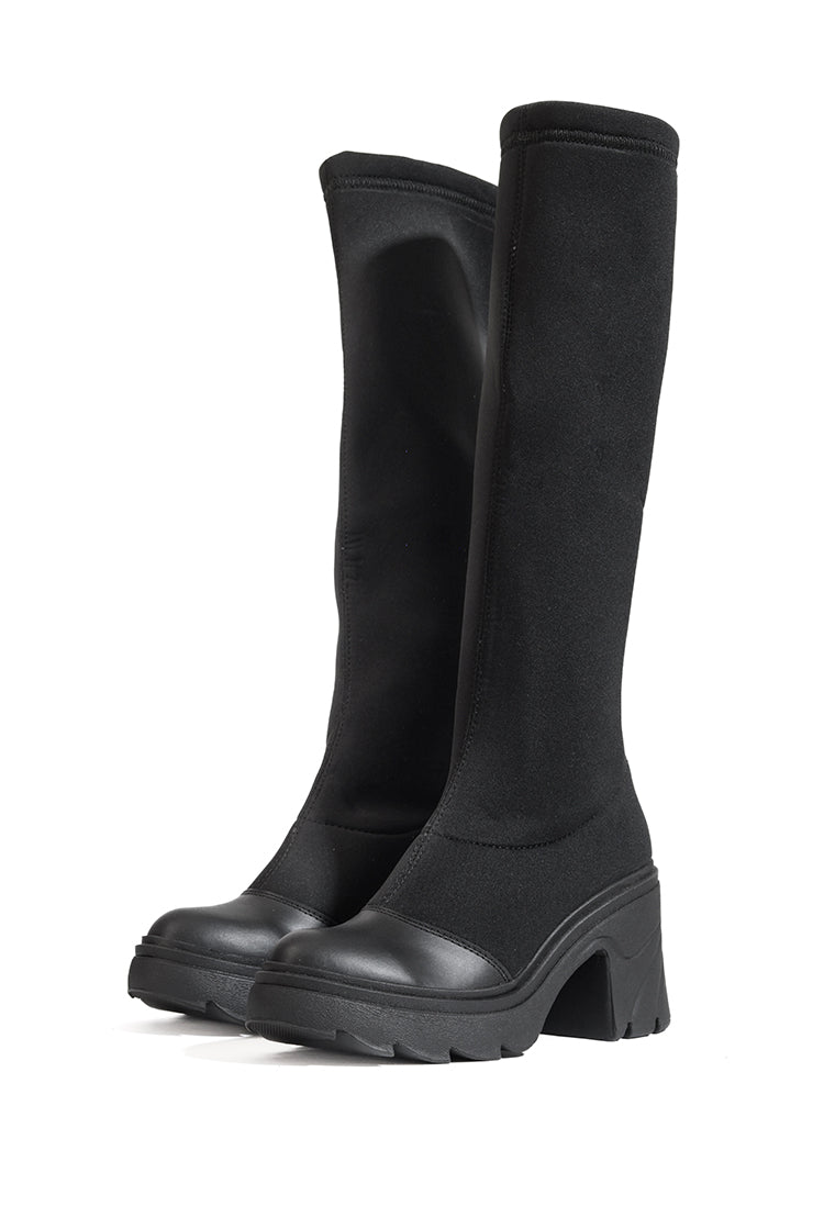 Bota Cuero x Textil Eclipse Negro
