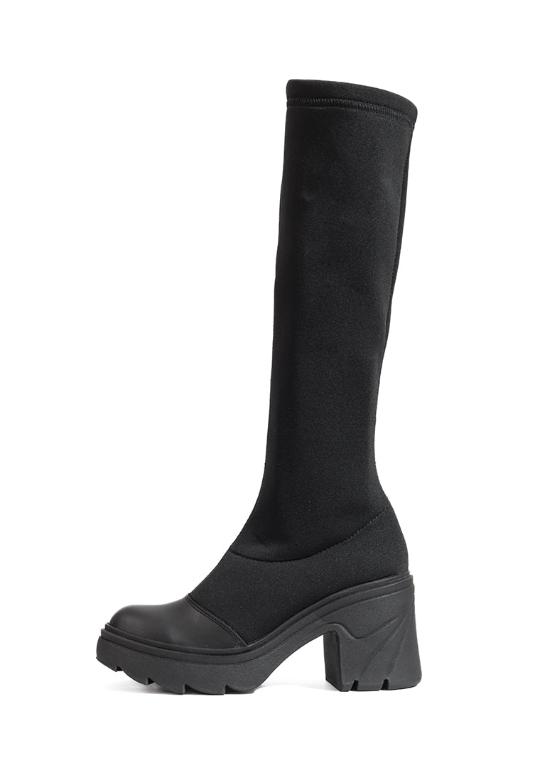 Bota Cuero x Textil Eclipse Negro
