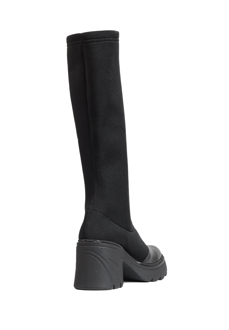 Bota Cuero x Textil Eclipse Negro