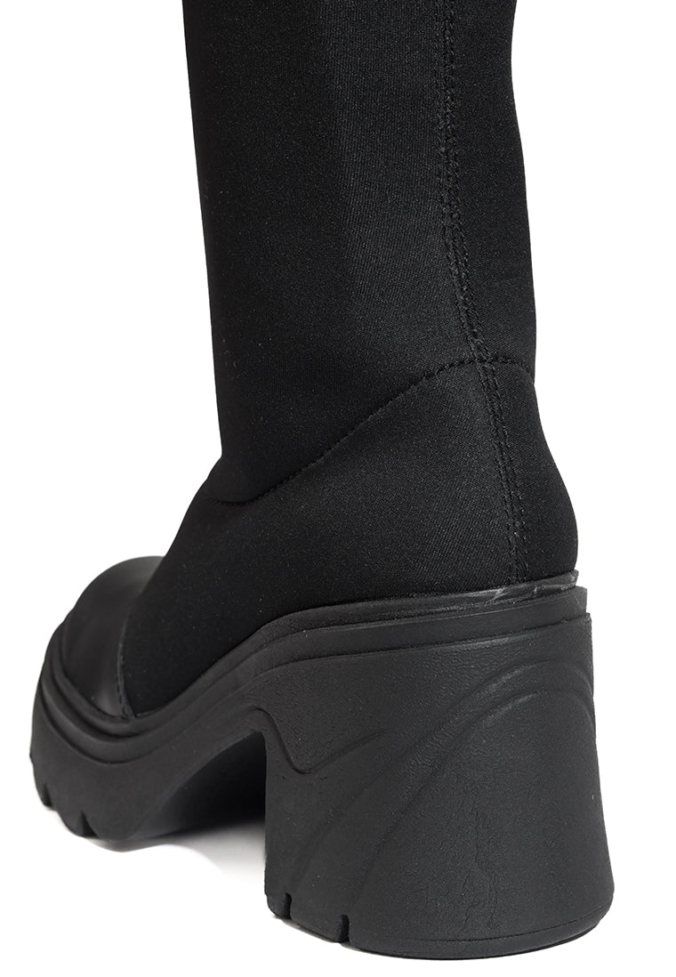 Bota Cuero x Textil Eclipse Negro