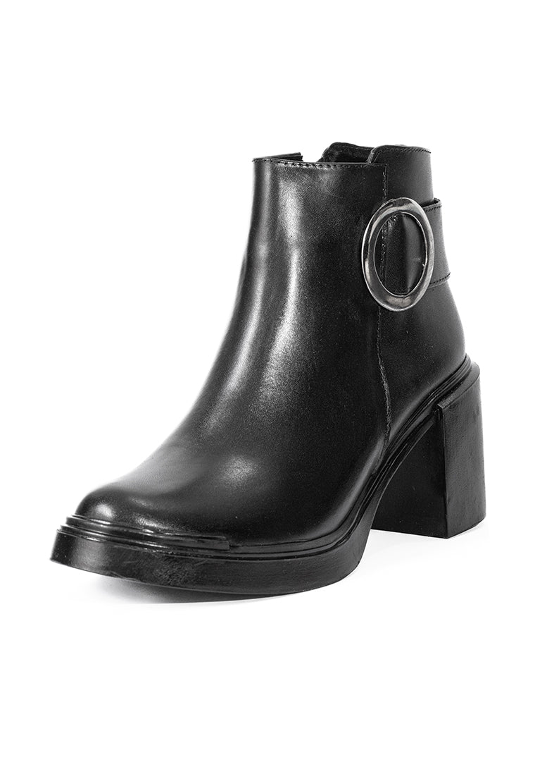Botines en Cuero para Mujer con Tacón - Bianca
