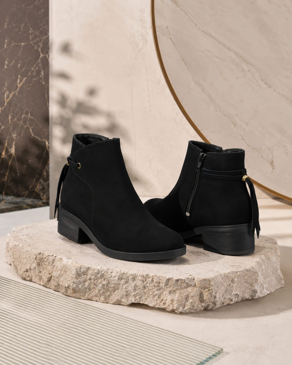Botin Cuero Mujer Negro OCAi - Lina