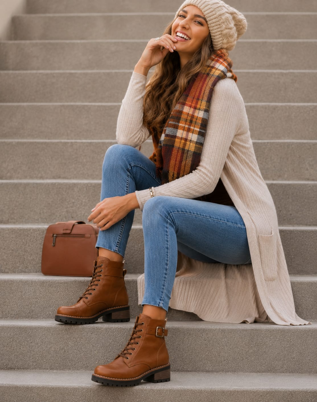 Bota Mujer Cuero Miel OCAi - Olivia