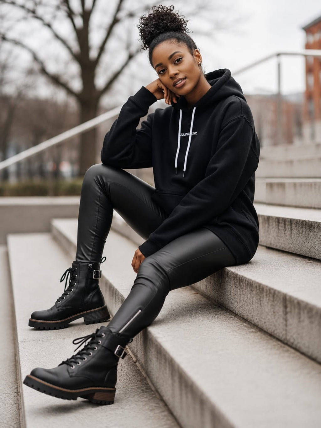 Bota Mujer Cuero Negro OCAi - Olivia